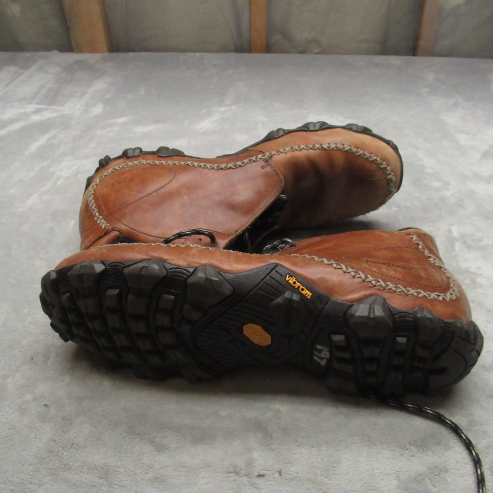 Patagonia Mens 14 Mid Boots Brown Leather Vibram Ranger Smith Waterproof Lace Up - Picture 7 of 16
